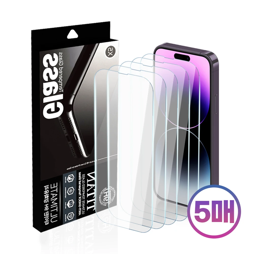 [5 أوراق] 🚀   الشحن في نفس اليوم] 1 + 1 + 1 + 1 + 1 iPhone الزجاج المقسى 17 16 15 14 13 12 Pro Max Plus Mini X 11 XS 9H واقي شاشة أمامي للهاتف مقاوم للخدش