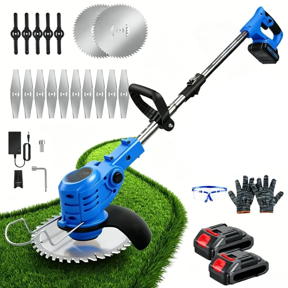 Kabelloser Rasentrimmer, Faltbarer Akku-Rasenkantenschneider, Elektrischer Rasen- und Gartenkantenschneider - Tragbares, verstellbares Rasentrimmer-Zubehör, Praktische Freischneider- und