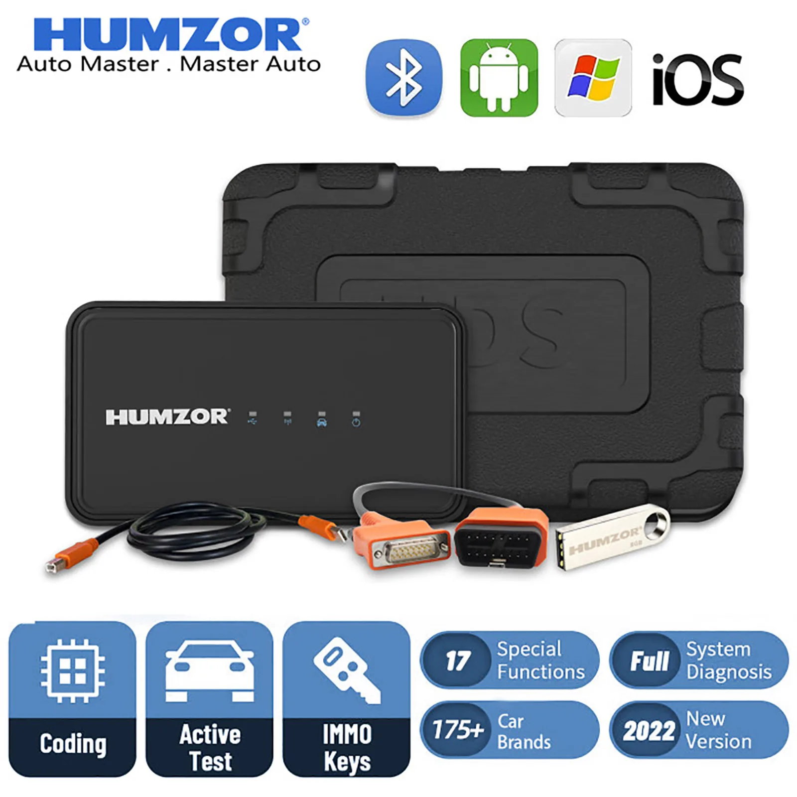 Humzor NS706 Full System Car Diagnostic Scanner PC (Windows) for SAS CVT ABS Gear Learning 17 Reset Service OBD 2 Diagnosis Tool