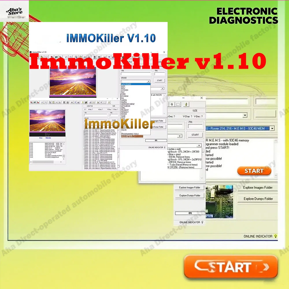 

ImmoKiller V1.10 New obd2 scanner IMMO Off Car Repair Software Immo Killer v1.1 ECU Programmer Immo Off Car accessories Software