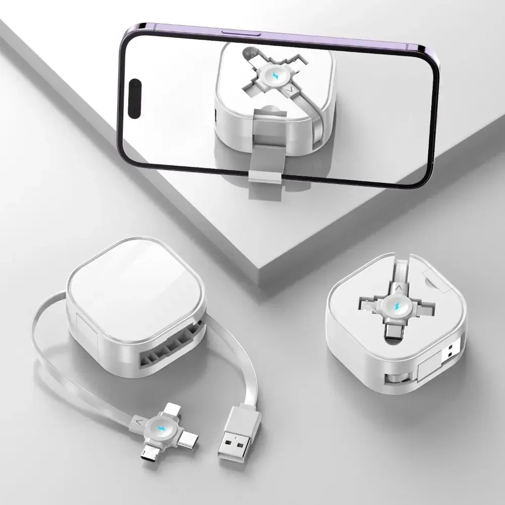 Przenośny kabel do szybkiego ładowania 3 w 1 do iPhone'a/Huawei/Samsung/Xiaomi Wysuwany przewód Micro USB typu C — zdjęcie 2