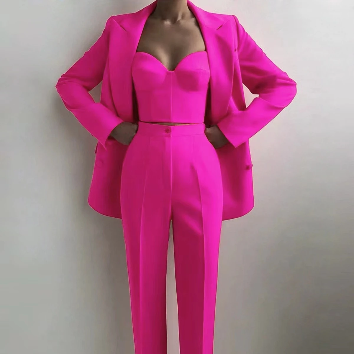 High Quality Fashion 2023 Blazer For Women Suit Set Slim Pants Suit Party Club Spring Summer