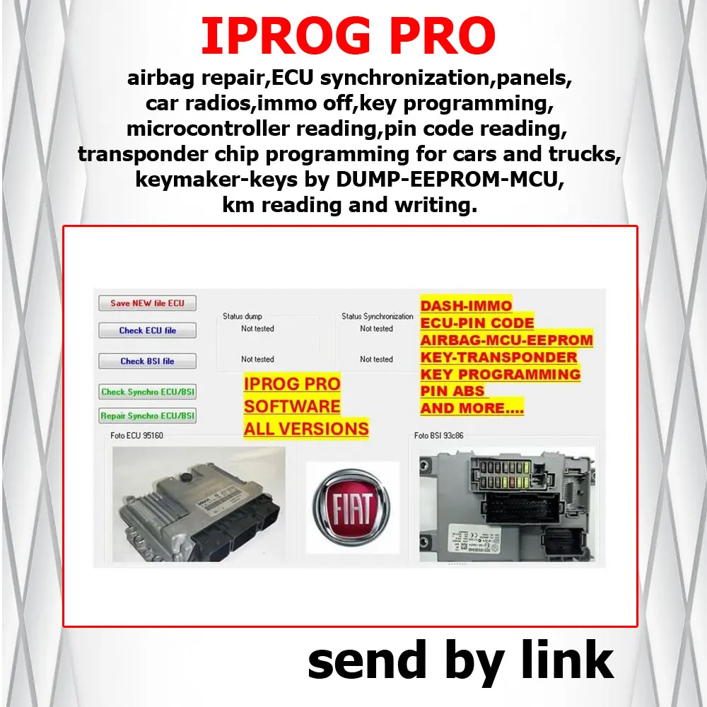 IPROG pro car airbag repair ECU synchronization key programming microcontroller reading car service repair auto diagnostic