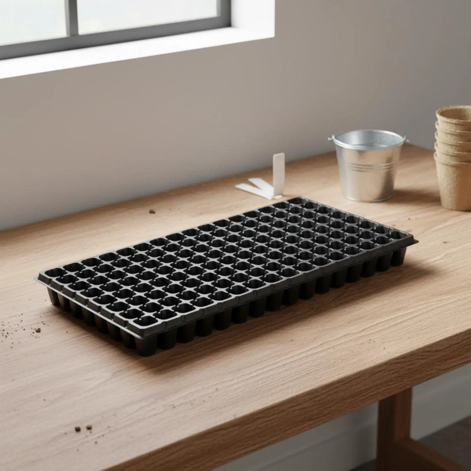 Nursery Tray Thickened Starter Tray Drainage Holes Indoor Growing Trays for Farmers, Gardeners, Farm, Greenhouse 80/100G