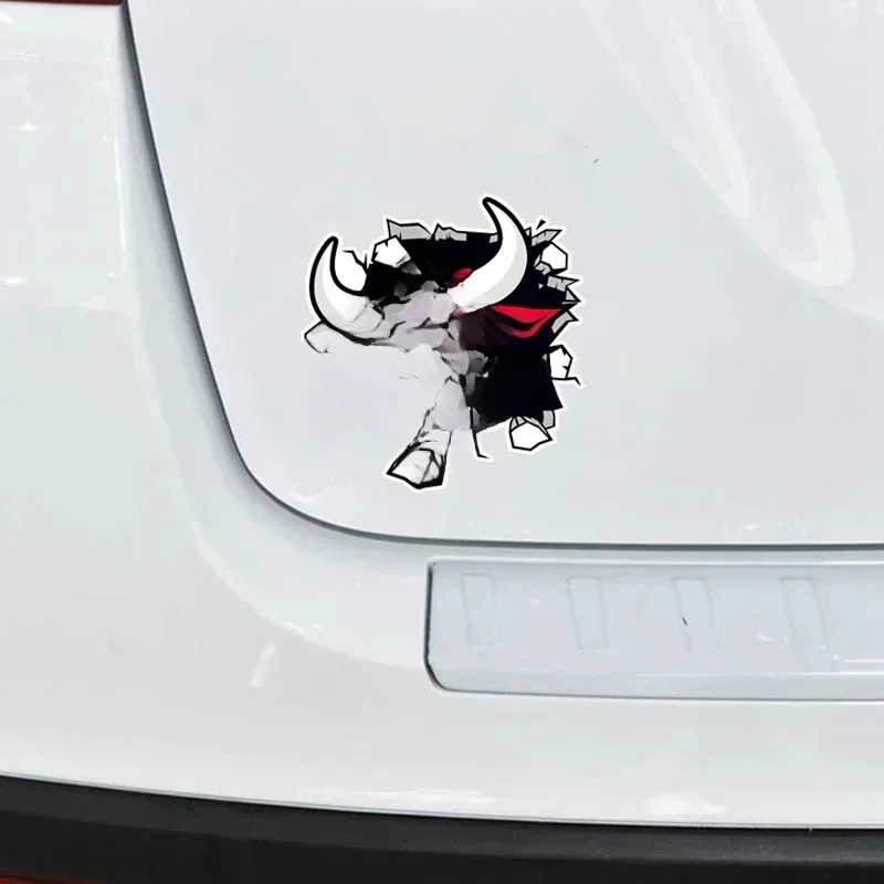 Autocollant en PVC taureau en colère rouge, autocollant pour fenêtre murale, valise, ordinateur portable, miroir, Scooter, Moto, voiture
