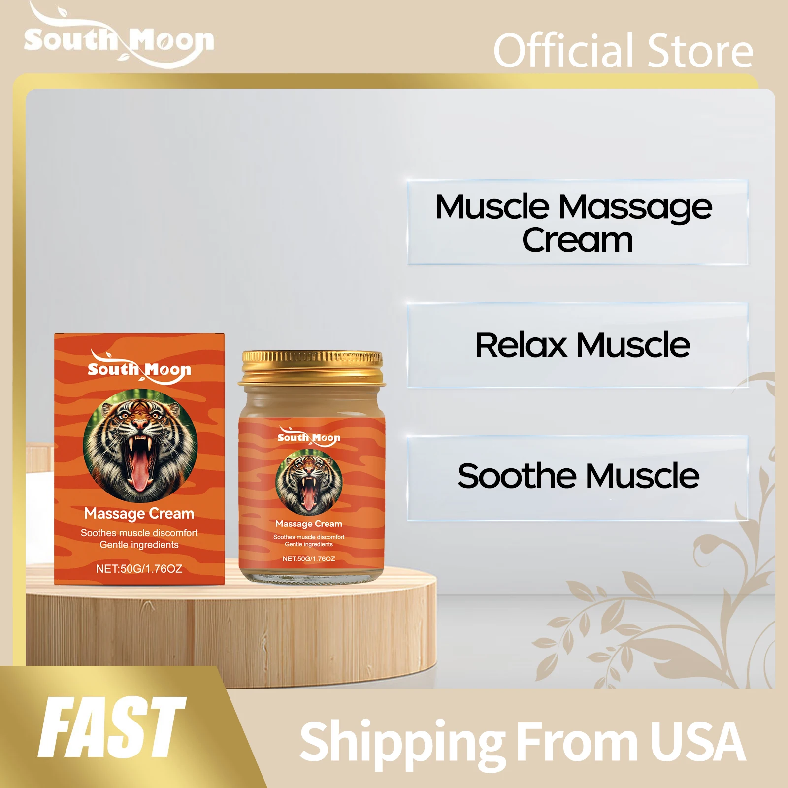South Moon Muscle Massage Cream Assist Relax Muscles Reduce Physical Pain Improve Body Discomfort Easy Absorb Body Relief Cream