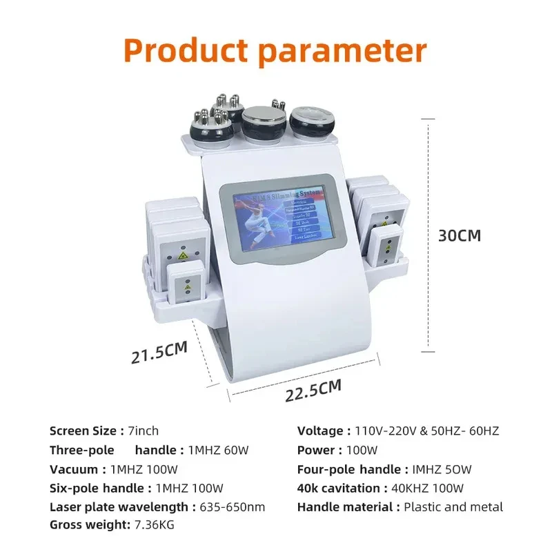 2025 Ultrasonic Cavitation 40k Vacuum System Machine 6 in 1 Slimming Face Lifting Cellulite Reduction Massage Body Shaping Fat