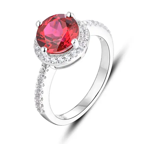 ATTAGEMS S925 Sterling Sliver Gemstone Ring for Women 2.0ct Ruby Emerald Sapphire Holo Engagement Rings Fine Jewelry Luxuly Gift