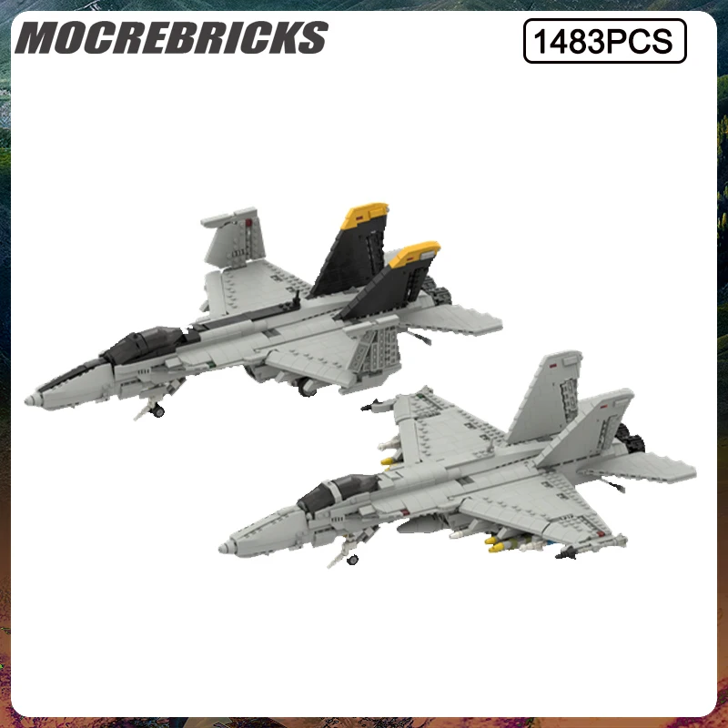 Military Series US Boeing F/A-18F Super Bomber Building Block Model Kit MOC DIY Assembling Bricks Children's Toys Christmas Gift