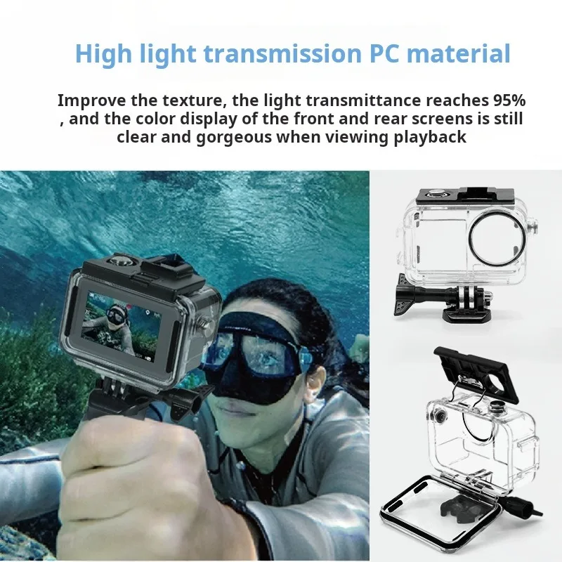 DJI OSMO Action 3/4 60M Waterproof Case: Diving & Swimming Protective Housing Shell for Underwater Filming Shoots