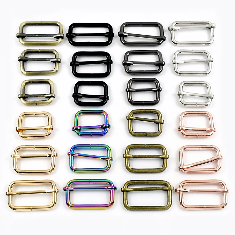 5/20 pièces 20-50mm Boucles de sac en métal, Boucles à trois glissières, Boucles à rouleau, Boucles à ardillon pour sangles de sacs et sangles en tissu, Accessoires de quincaillerie DIY