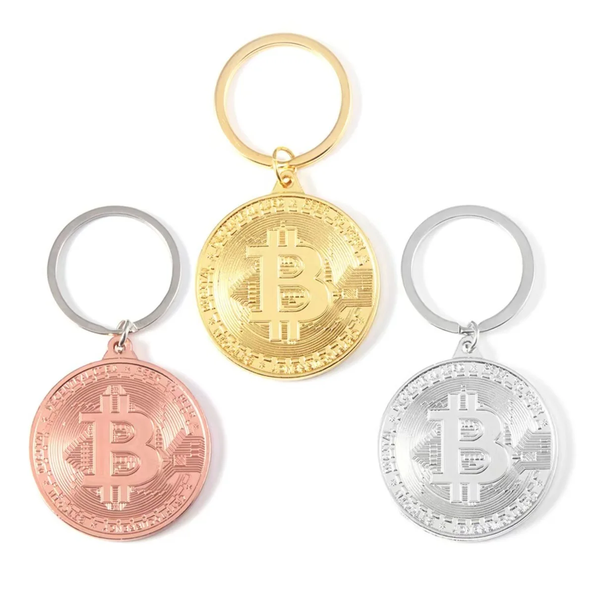 Newest Bitcoin Keychain Music Band Keyring Pendant Women and Men Jewelry Collection Gift image 4