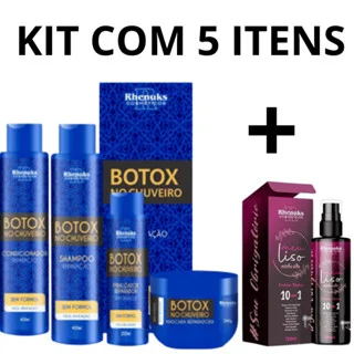 Kit Botox de Chuveiro e Spray Meu Liso Tratamento Intenso do Cabelo e Hidratação