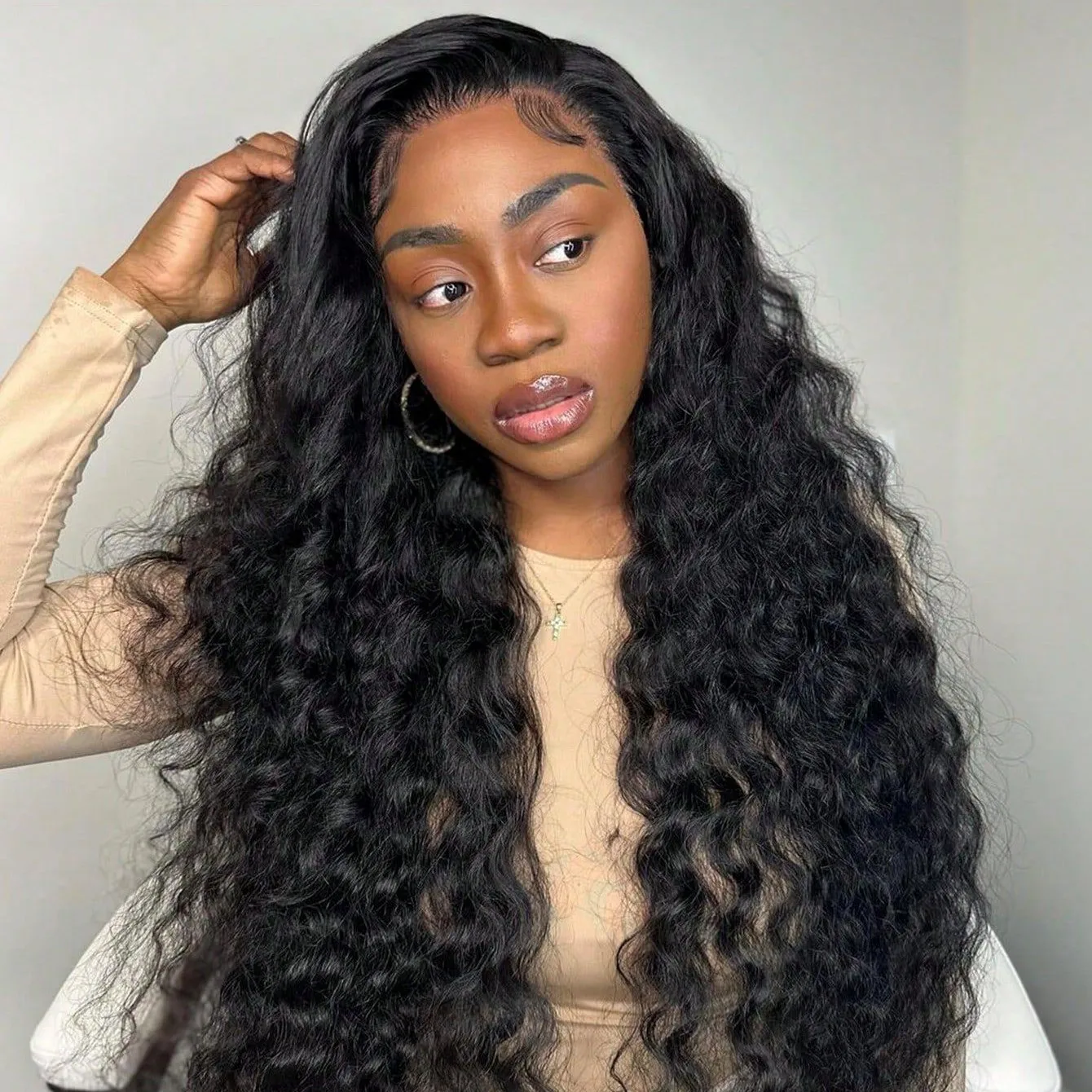 Water Wave Lace Front Wig 13x4 Lace Frontal Wig Curly Human Hair Wig For Women Pre Plucked Transparent Lace Front Human Hair Wig