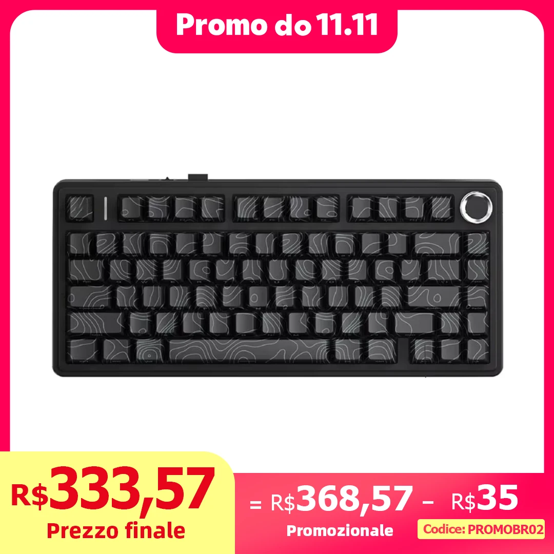 

AULA F75Pro Прокладка Беспроводная игровая механическая клавиатура RGB Индивидуальная раскладка 75% Колпачки клавиш из ПБТ с боковой гравировкой