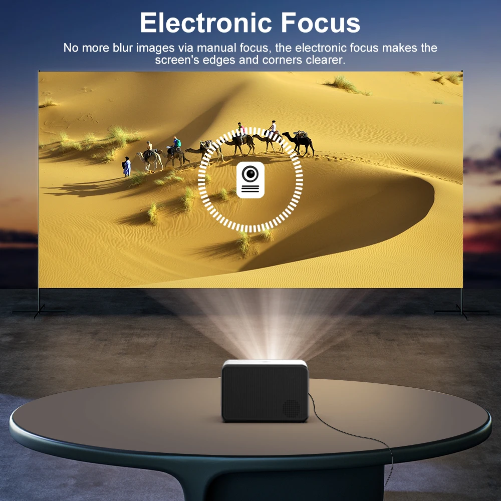 Projector 1080P Android Bluetooth WIFI Movie Video Projectors Mirroring Casting Electric Focus Smart TV LED Beamer 8000 Lumens
