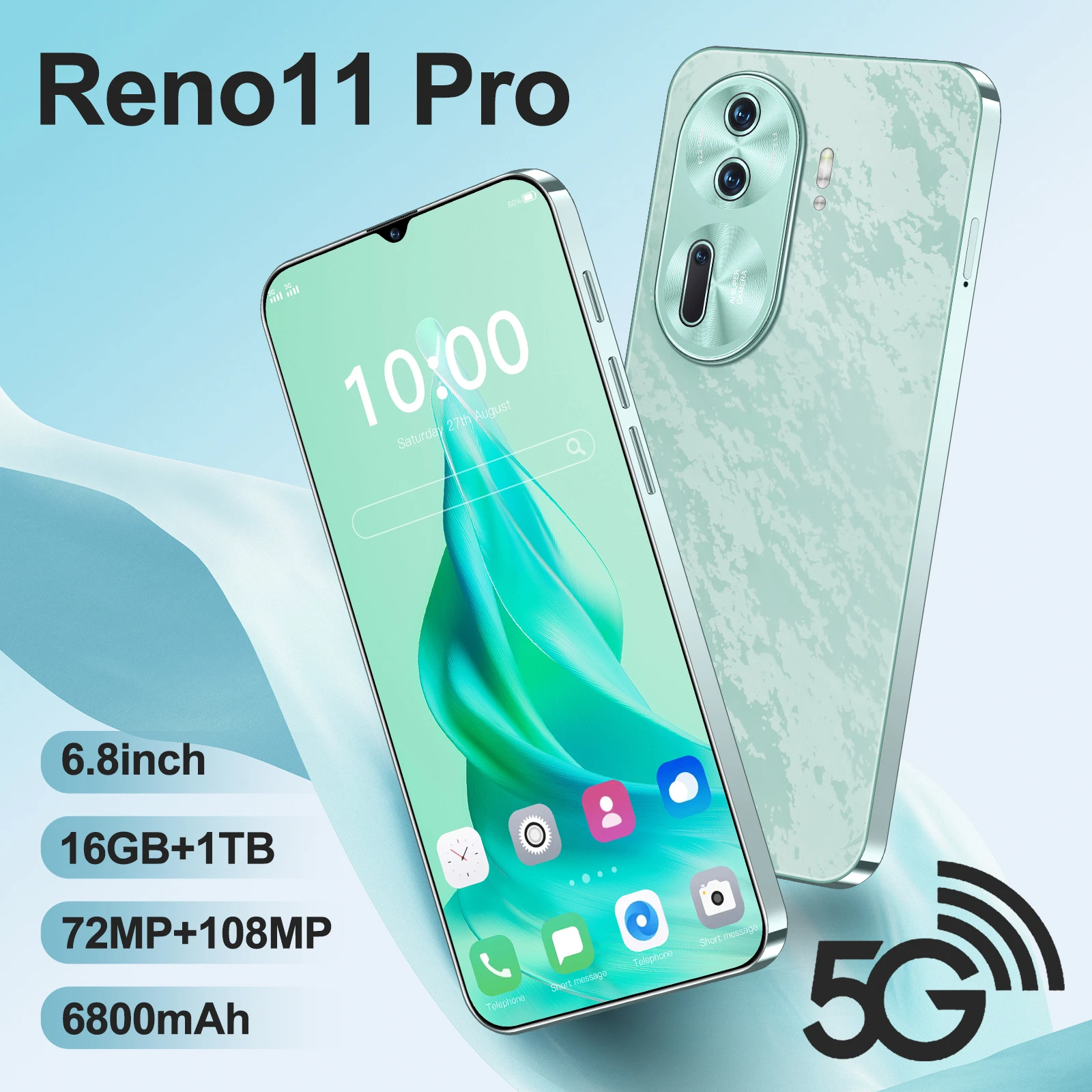 

ГОРЯЧИЙ 2025 Новый Reno 11 Pro 6.8HD Global Edition Оригинальный смарт-двойной аккумулятор 6800 мАч Функция распознавания лиц