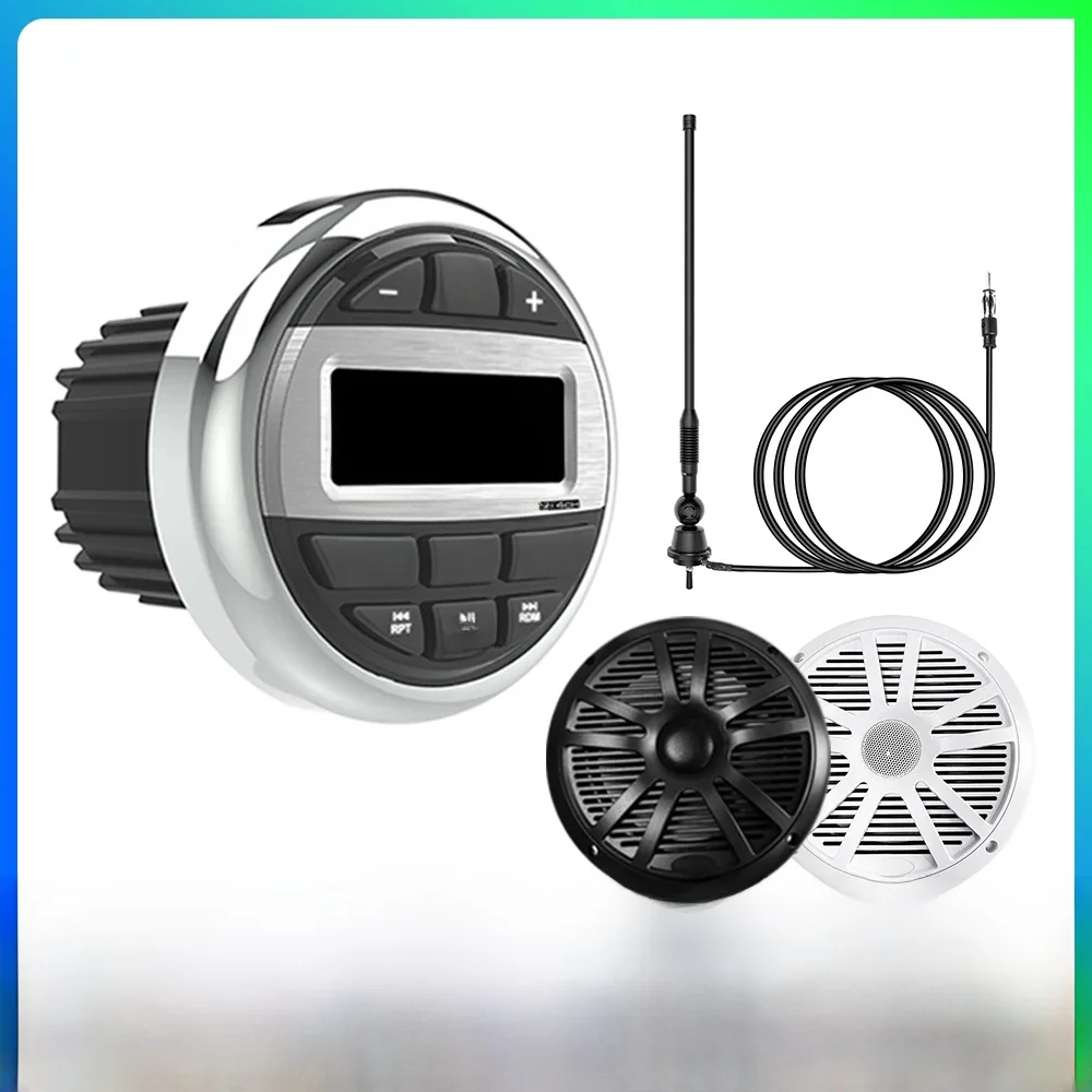 Boot Radiosysteem Mediaspeler Marine Radio/Luidspreker/FM AM Antenne Waterdichte Bluetooth MP3 Audio Radio voor RV ATV UTV SPA RZR - afbeelding 2