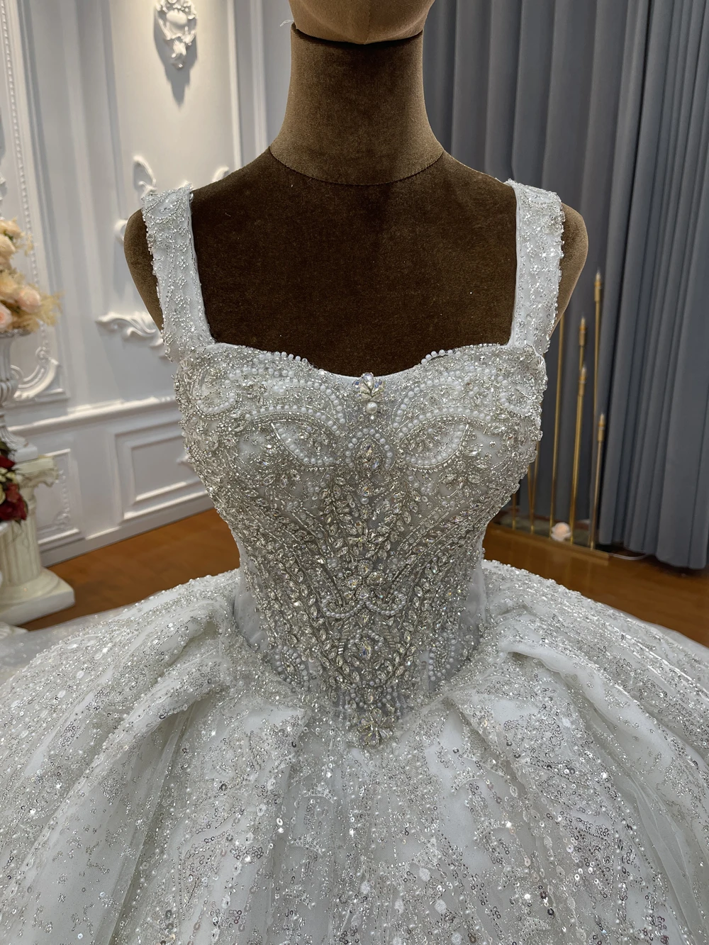 تخصيص NS4997 أماندا نوفيس صور حقيقية الأشرطة فستان الزفاف الأميرة #2