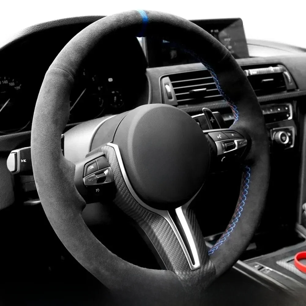 Juste de Volant de Voiture Personnalisée en Daim Tressé, pour BMW F30 F31 F34 F10 F11 F07 F12 F13 Bery Tage X5 X6 F16 F20 F21 M135I agglomI
