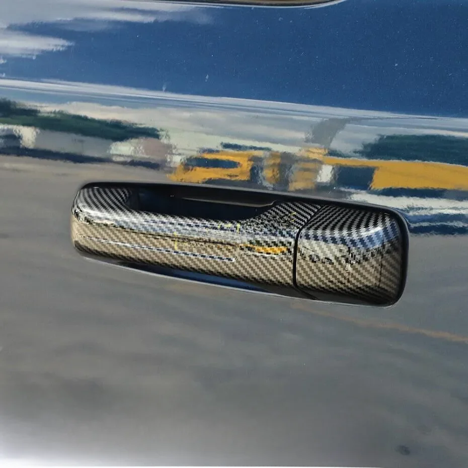 Carbon Fiber Exterior Door Handle Cover For 2019-2024 Ram 1500 Ram1500 Keyless Entry 2023 2022 2021 2020