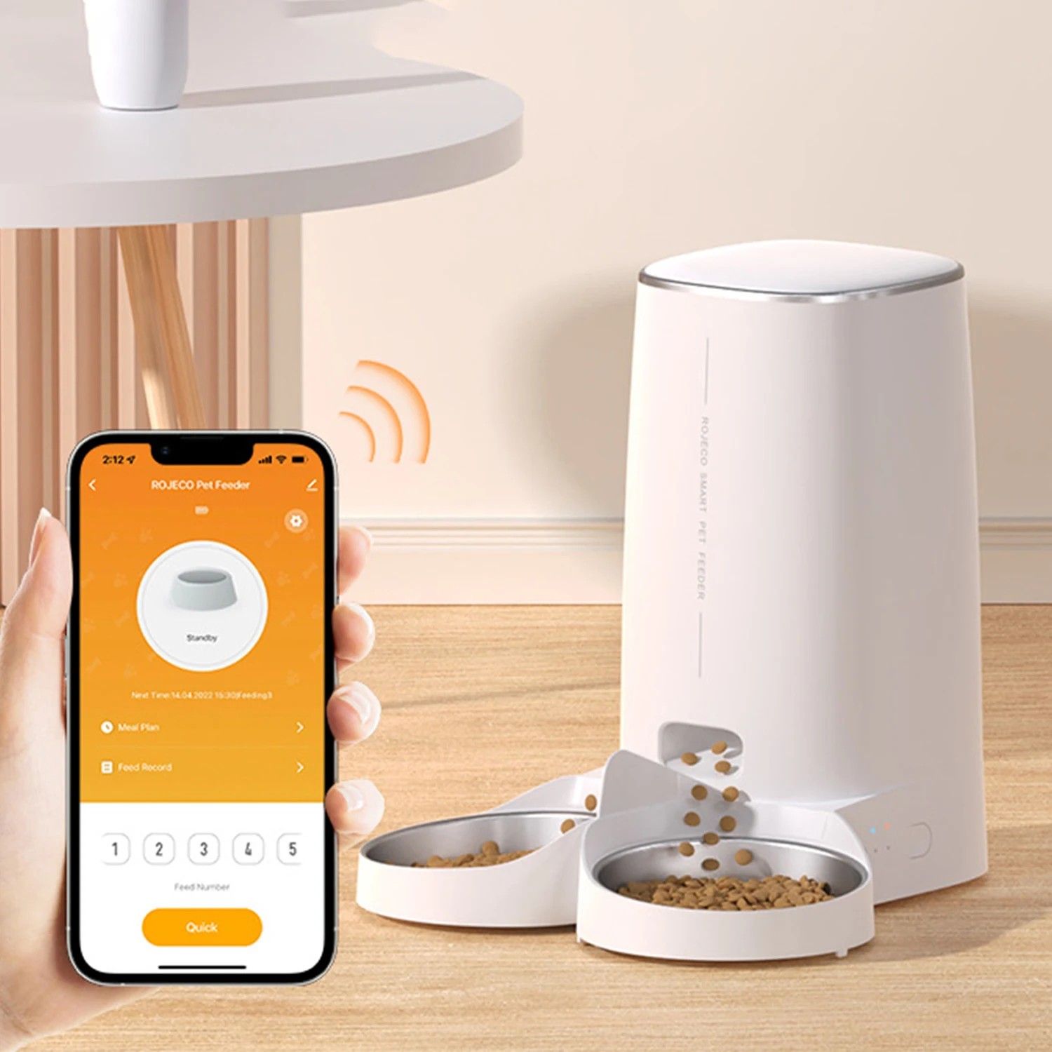 Comedero automático para gatos, dispensador inteligente de comida para gatos, comida seca para perros