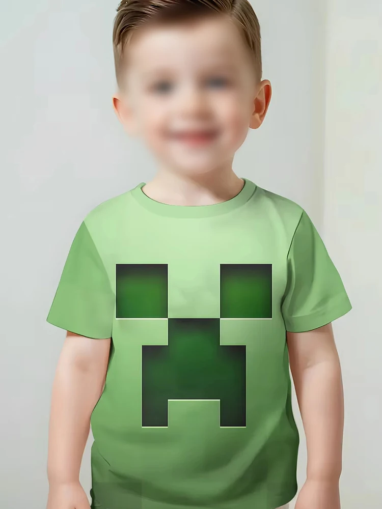 حار لعبة ثلاثية الأبعاد طباعة ملابس الطفل 5 إلى 14 سنة الذكور الملابس في الهواء الطلق ل-M-M-minecrafts-الأطفال صبي فتاة الطفل تي شيرت قميص حريمي