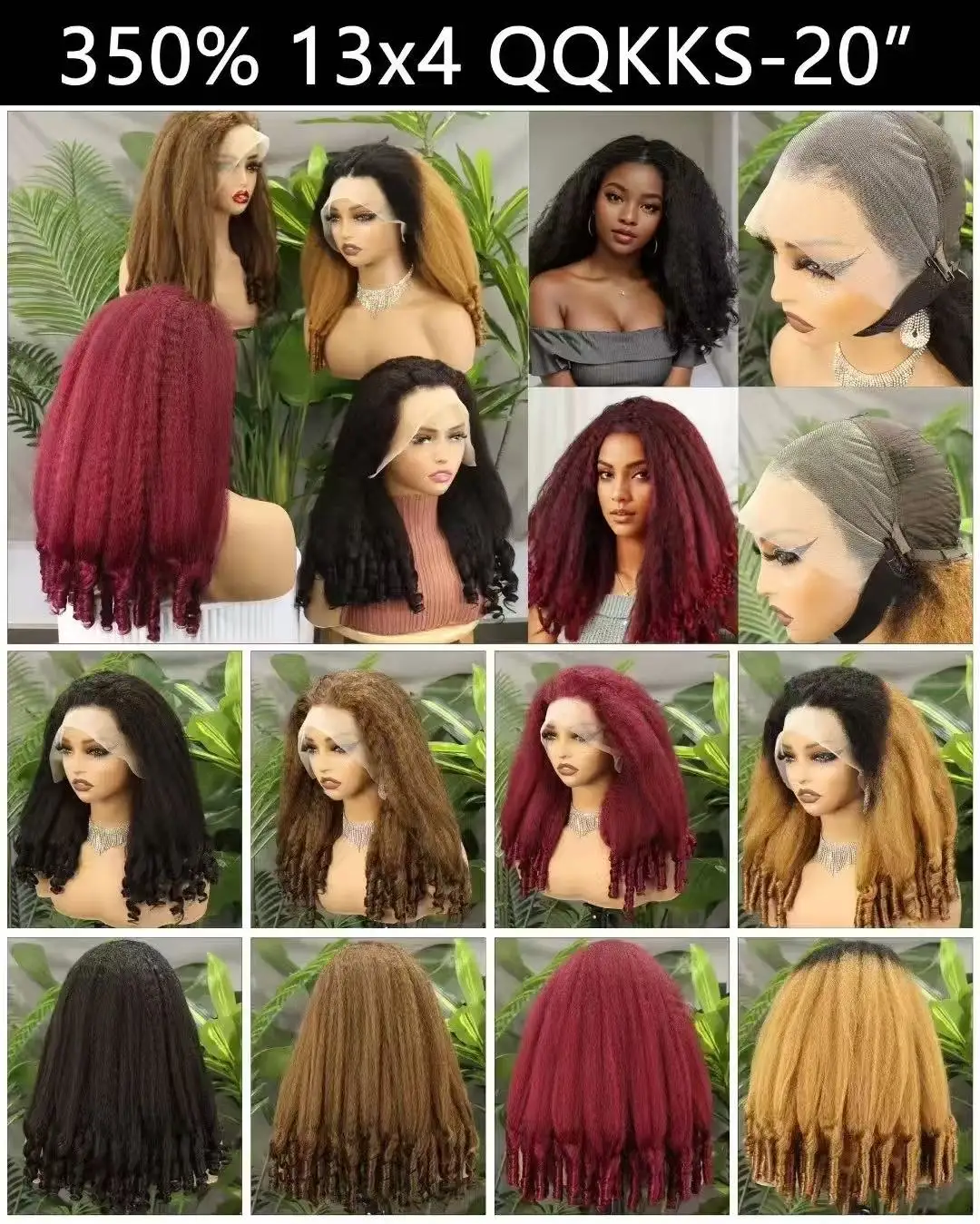 Peluca de cabello humano liso y rizado de 20 pulgadas y 350% de espesor, pelucas de cabello rizado en espiral, peluca de cabello Remy brasileño de color Frontal de encaje 13x4 para mujer