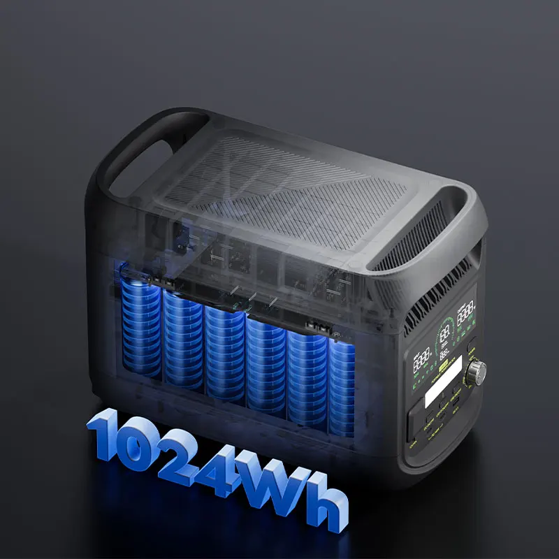 FOSSIBOT 1800W Przenośna Stacja Zasilania Generator Solarny F1800 1024Wh Bateria LiFePO4 Magazynowanie Energii Tryb ECO 3600W Maksymalna Moc do Zasilania Domowego, na Zewnątrz, na Kempingu, Mobilne