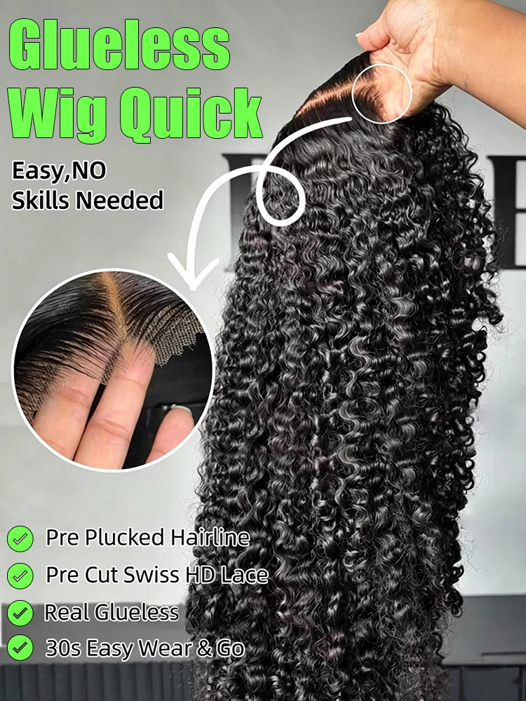 Fotografia 3: Perucas Cacheadas Birmanesas 30-40 Polegadas Pré-Cortadas Sem Cola, Perucas Humanas Pré-Prontas para Uso, Peruca Frontal com Ondas Soltas Profundas, Super Dupla Camada, Peruca Sem Cola Pronta para Usar, Peruca HD Lace 13x6, Peruca de Cabelo Humano Feminina, Entrega em 3 Dias, Peruca Afro Natural 250% CEXXY