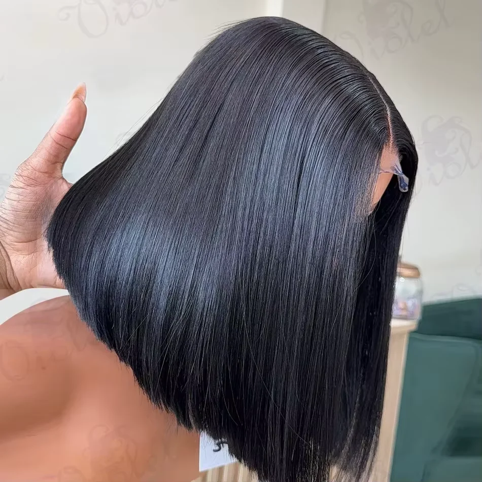 

Bob Lace Front Wig Human Hair Straight 200% Density HD Transparent 4x4 Lace Closure Wigs Bob Hair 13x4 Lace Front Wig For Women