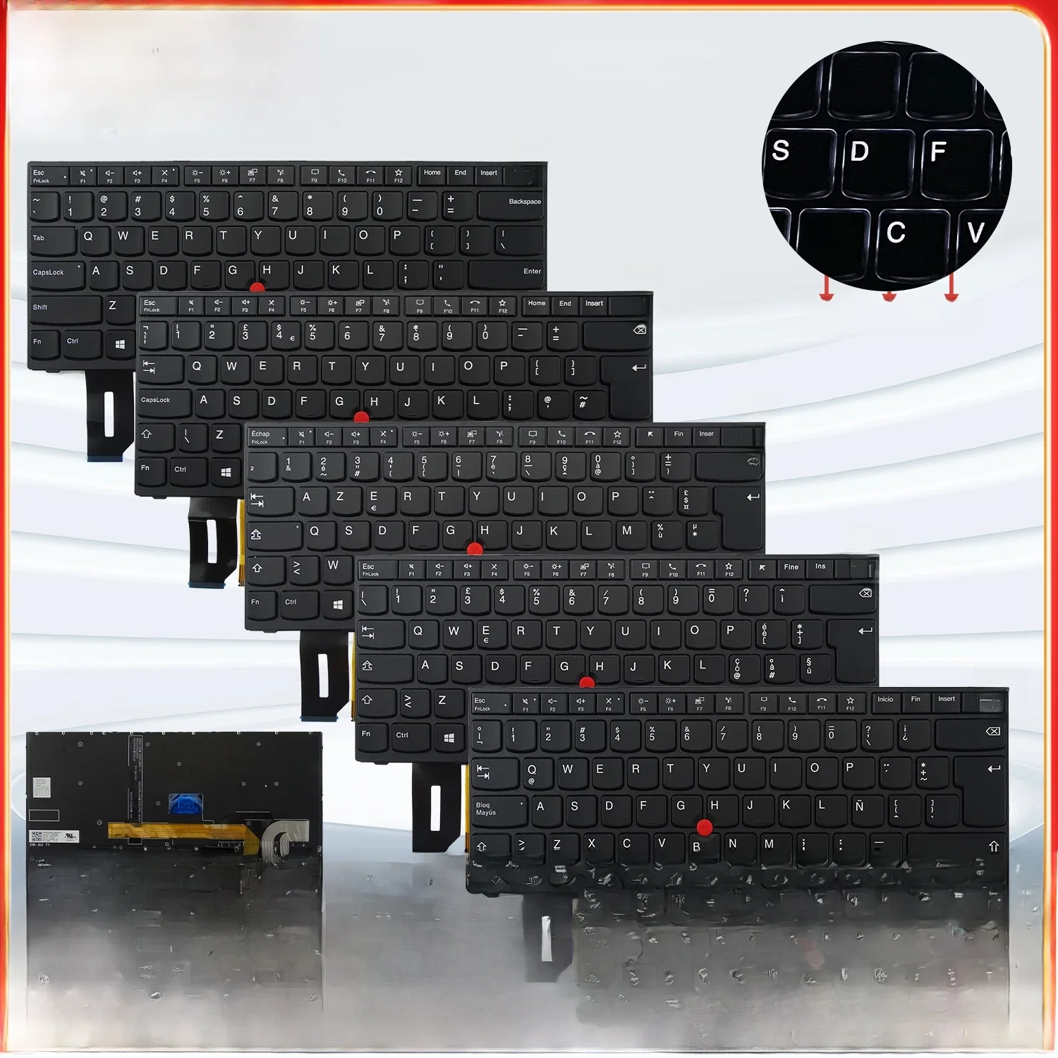 Klawiatura do laptopa Lenovo T14 P14S GEN1 GEN2 (USA, UK, Bułgaria, Belgia, Rosja, Norwegia, Szwecja, Słowenia, Hebrajski, Węgry) — zdjęcie produktu 7