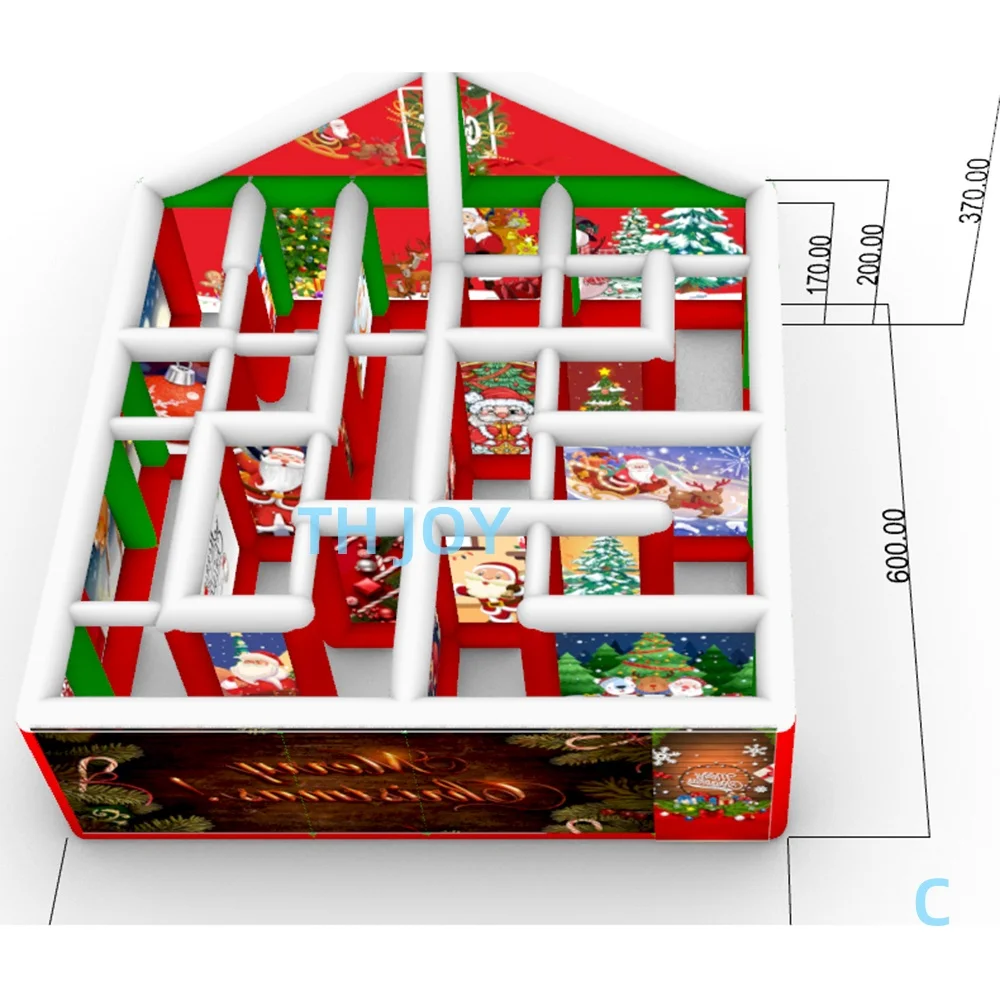Giochi di labirinto gonfiabili di Natale del castello Giochi di puzzle di labirinto gonfiabili con stampa completa in vendita