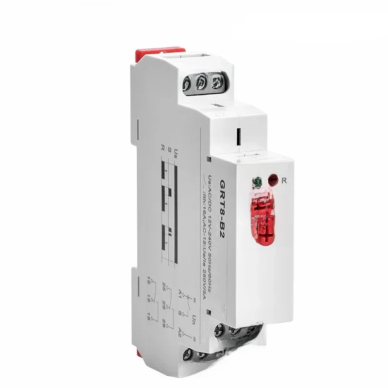 Geya GRT8-B Din Rail Uit Vertraging Timer Relais 12V Tijdvertraging Relais Met Ce Cb Ac 230V Of Ac/DC12V-240V - afbeelding 2