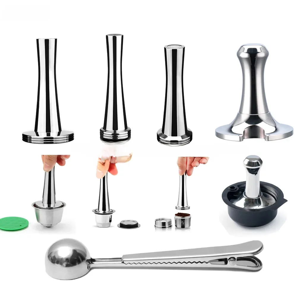 Marteau à poudre en acier inoxydable avec cuillère, inviolable à café, capsule et porte-filtre, Dolce Gusto a.net, Delonghi, popsh