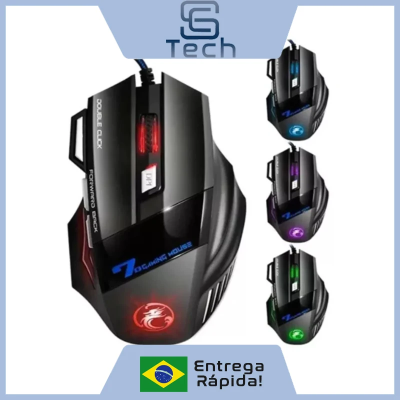 Mouse Gamer X7 Imice Rgb 7 Buttons With 1200 Wire-3600 Dpi