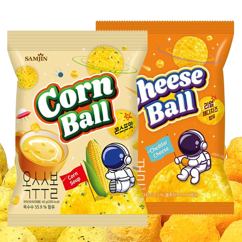 Cheddar Cheese Flavored Cheese Ball /  corn-flavored corn Ball 42g 5 bags /delicious sweets/kids snacks