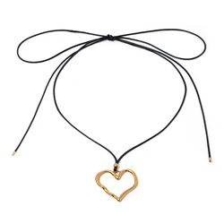 JewelryPoster Simple Gold Plated Stainless Steel Heart Shape Pendant Necklace Rustproof Fashion Charm Jewelry for Women