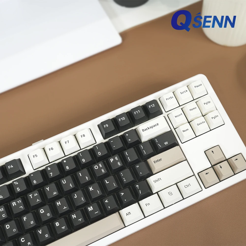 QSENN Q87 PBT Full Lubrication gasket Wor Wireless Mechanical Keyboard Cream Cheese Cream Cheese Axis V1