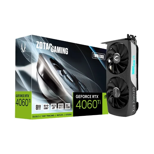 ZOTAC GAMING GeForce RTX 4060 Ti TWIN Edge D6 8GB High Performance Computer Graphics Card