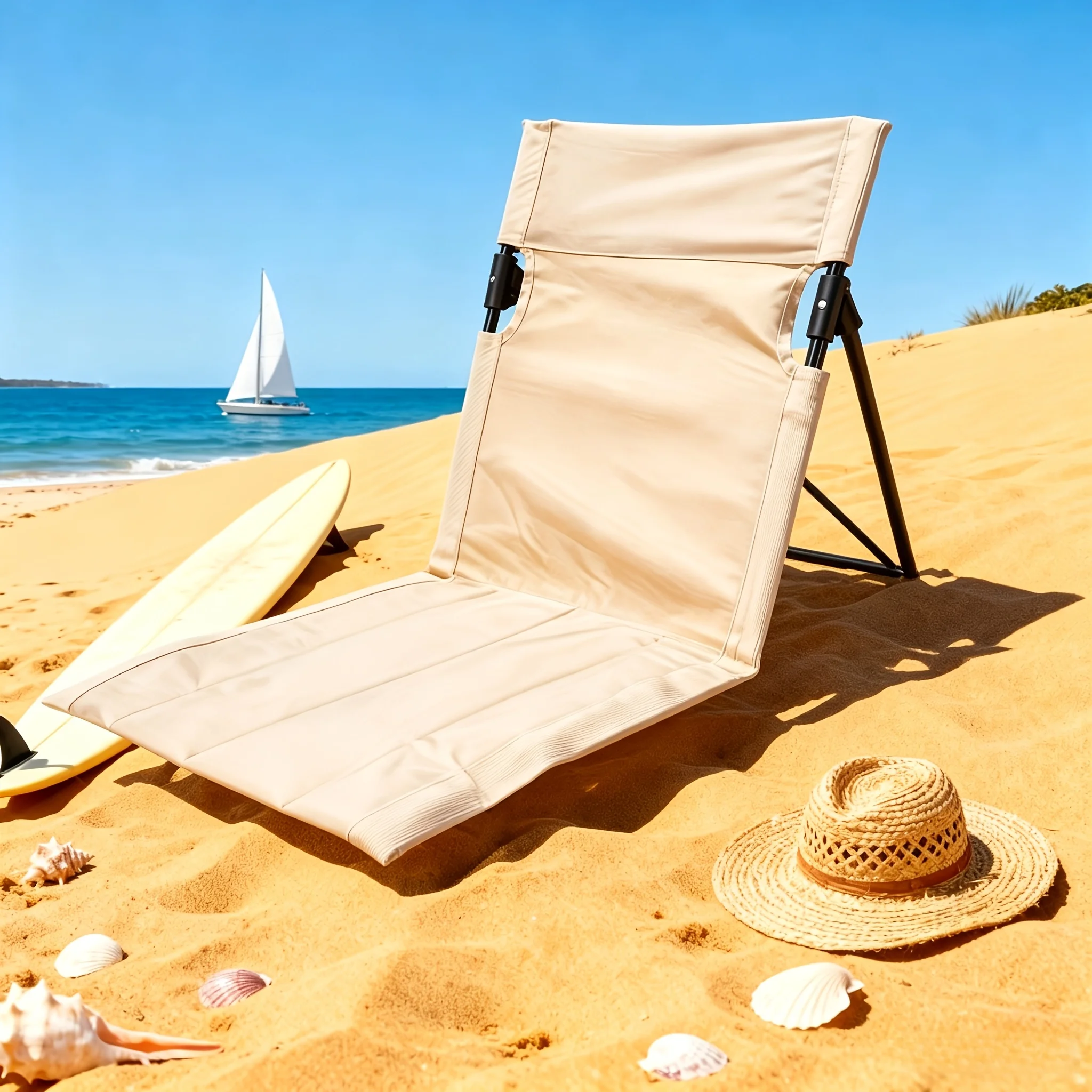 1pcs High-Appearance Portable Folding Chair - Durable Oxford Fabric, Simple and Stylish Design