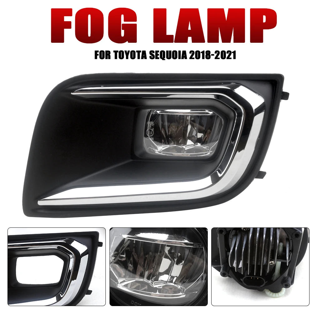 Front Bumper Fog Lamp Upgrade Kit FOR TOYOTA Sequoia 2018 2019 2020 2021 Version Additional Foglight Set Switch + Wiring