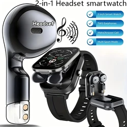 New TWS 2 in 1 Smart Watch Sports Watch Bluetooth Headset Calling Watch Men Health Monitoring ENC Women Wristwatch With Earbud