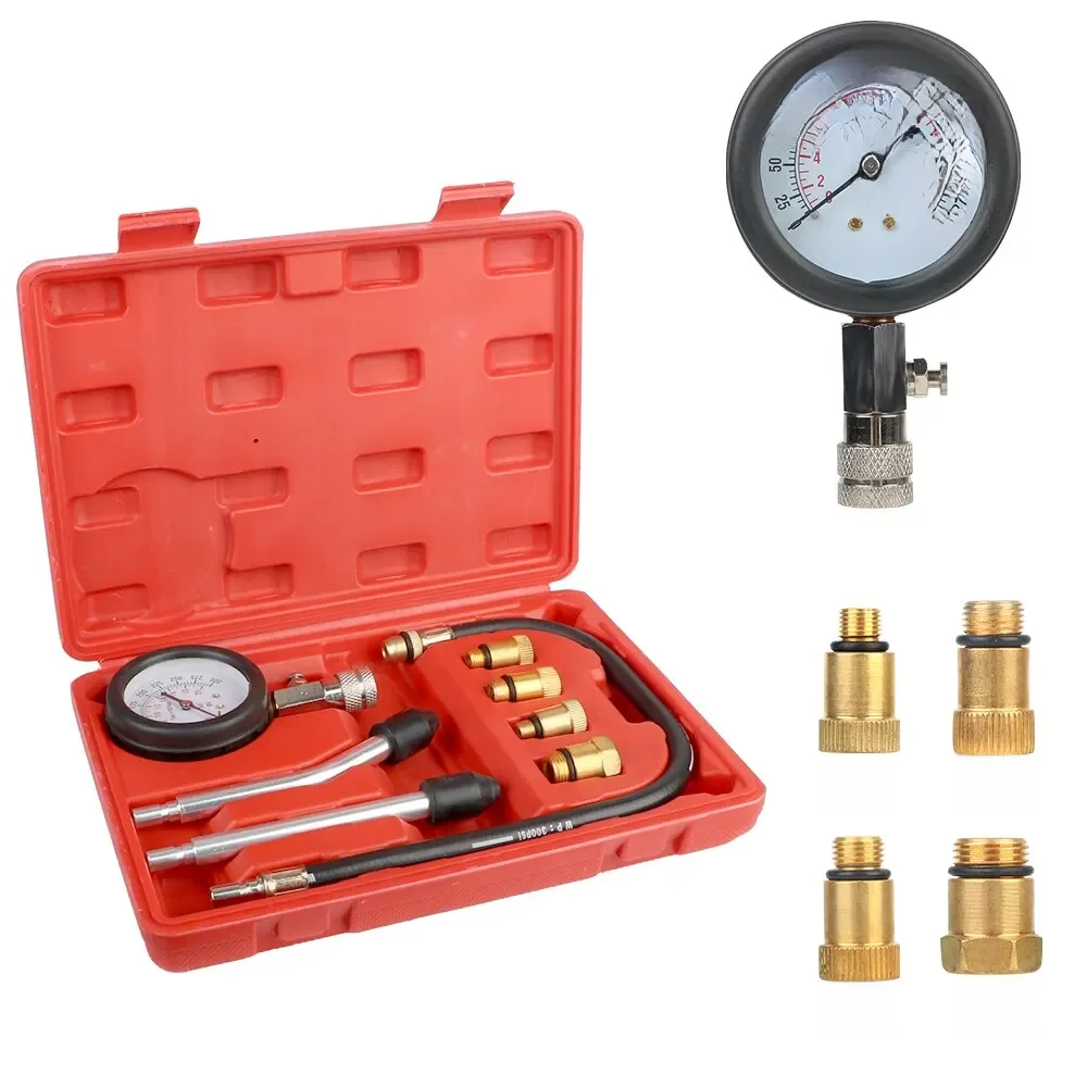 Kit de testeur de cylindre de voiture, compteur de Compression de moteur à essence, manomètre 0-300 PSI avec adaptateur M10 M12 M14 M18