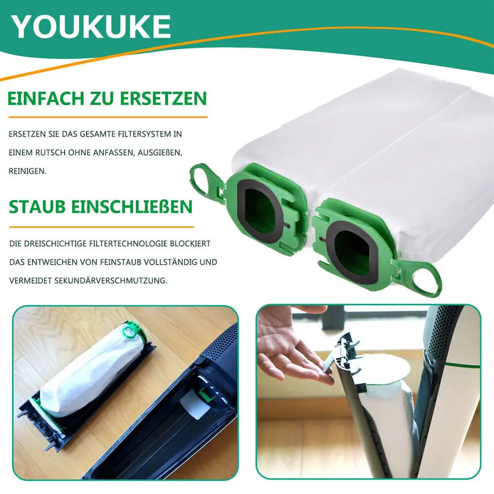 حقيبة مكنسة كهربائية 10tlg للمكنسة الكهربائية Vorwerk Goblin VB100 VB 100 FP100 FP 100