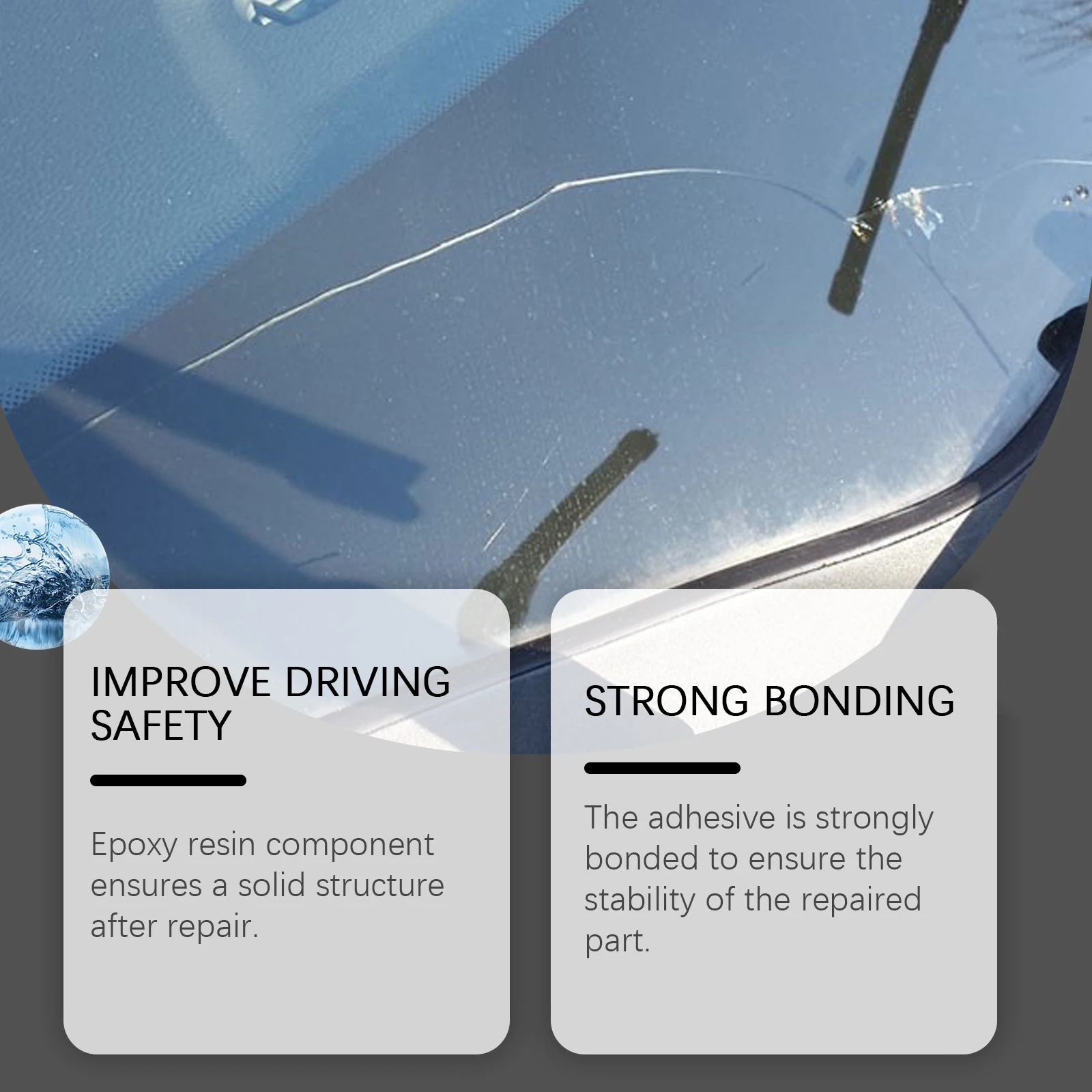 طقم إصلاح الزجاج الأمامي من Homonth، التصاق قوي، إصلاح سريع، نافذة الكراك، استعادة النافذة، إصلاح الزجاج الأمامي البصري الجديد المقاوم للماء #2