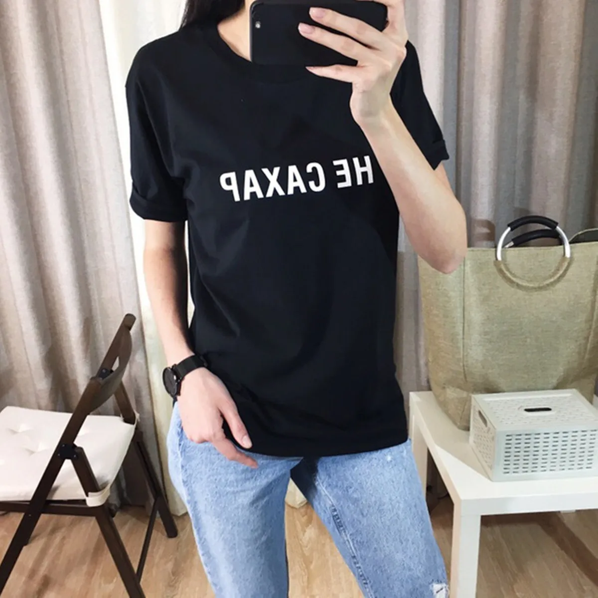 Porzingis Not Sugar Female T-Shirts Spring New Russian Inscription Print Short Sleeve Casual Women\'s Tee Tops