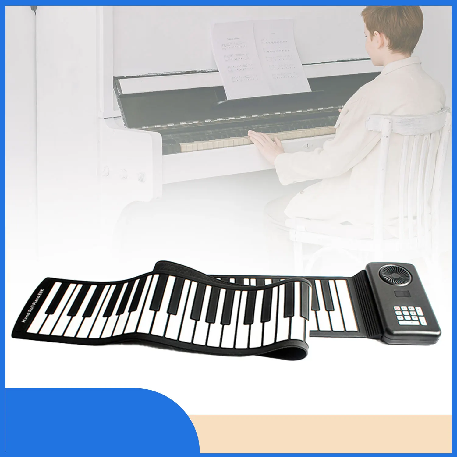 نشمر لوحة المفاتيح البيانو 88 مفتاح الممارسة المنزلية المحمولة الرقمية الكهربائية لوحة مفاتيح البيانو القابلة للطي مع مكبر الصوت المدمج #1