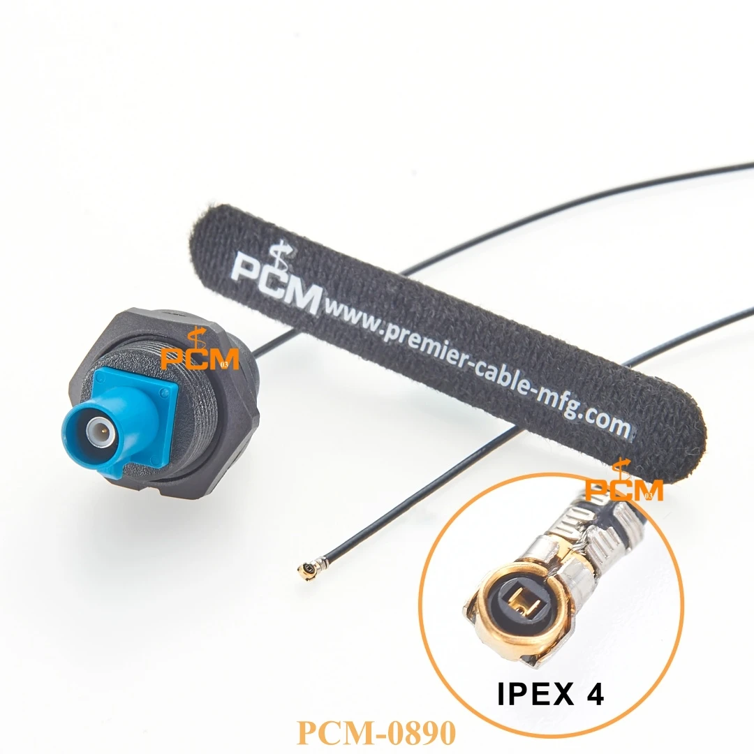 MFH4 to Fakra RF Coaxial Cable Panel Mount Plug Male Connector Compatible Ipex Mfh3 U.FL for Antenna, In-car Camera, GPS, LTE/5G