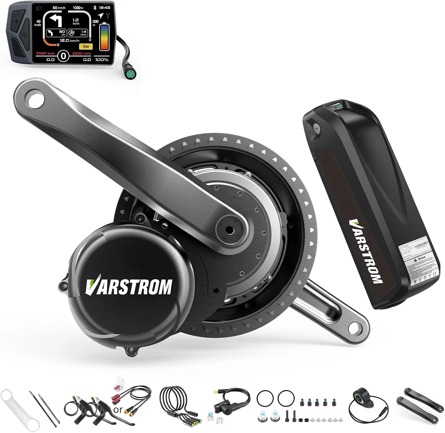 Zestaw silnika centralnego TongSheng Torque Sensor TSDZ8 750W - Zestaw do konwersji roweru elektrycznego 48V 750W z wyświetlaczem EKD01 i opcjonalną baterią, kompatybilny z rowerami górskimi/szosowymi